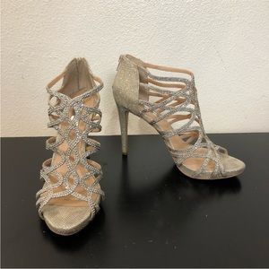 Inc Silver Sparkly Rhinestone High Heels